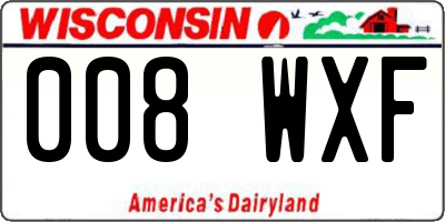 WI license plate 008WXF