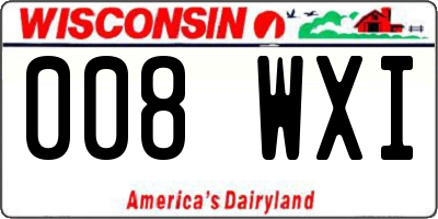 WI license plate 008WXI