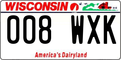 WI license plate 008WXK