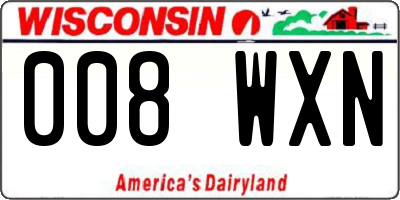 WI license plate 008WXN
