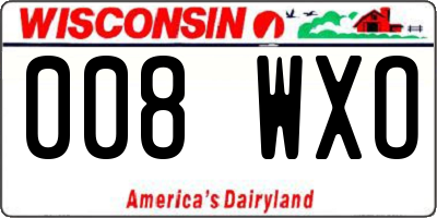 WI license plate 008WXO