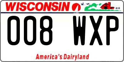 WI license plate 008WXP