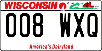 WI license plate 008WXQ