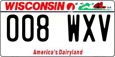 WI license plate 008WXV
