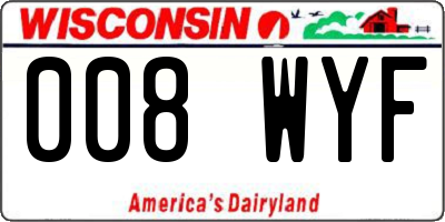 WI license plate 008WYF