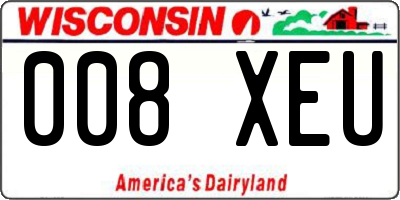 WI license plate 008XEU