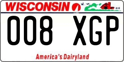 WI license plate 008XGP