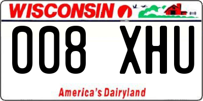 WI license plate 008XHU