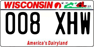 WI license plate 008XHW