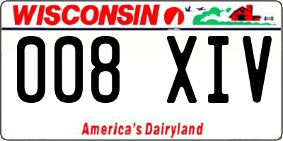 WI license plate 008XIV