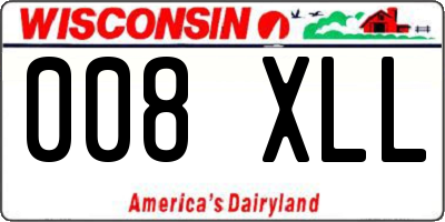WI license plate 008XLL
