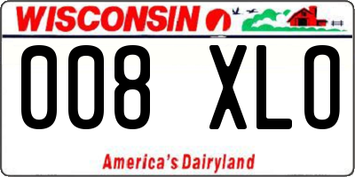 WI license plate 008XLO