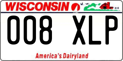 WI license plate 008XLP