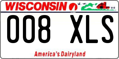 WI license plate 008XLS