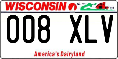 WI license plate 008XLV