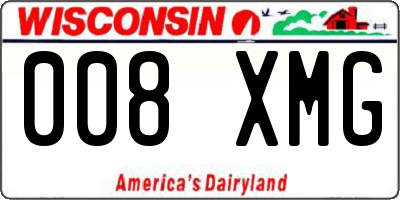 WI license plate 008XMG