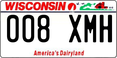 WI license plate 008XMH
