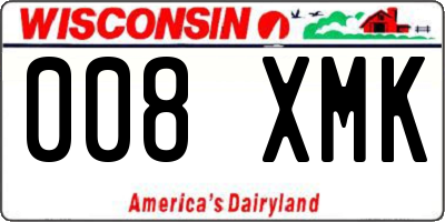 WI license plate 008XMK