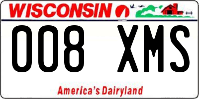 WI license plate 008XMS