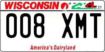 WI license plate 008XMT