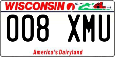 WI license plate 008XMU