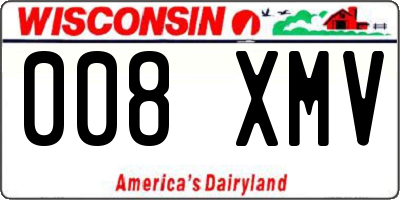 WI license plate 008XMV