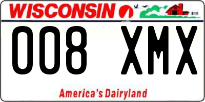 WI license plate 008XMX