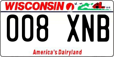 WI license plate 008XNB