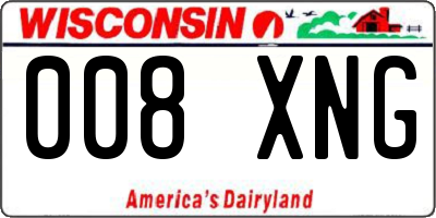 WI license plate 008XNG