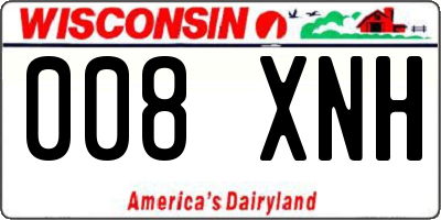 WI license plate 008XNH