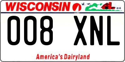 WI license plate 008XNL