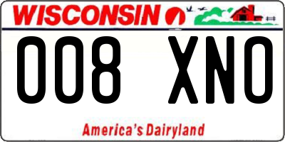 WI license plate 008XNO