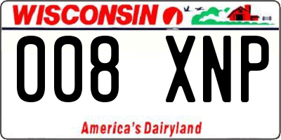 WI license plate 008XNP
