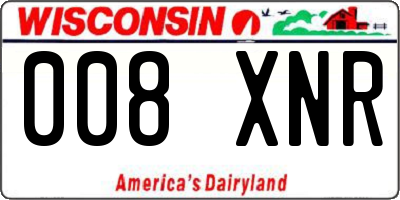 WI license plate 008XNR