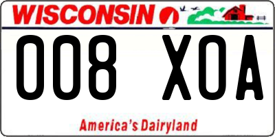 WI license plate 008XOA