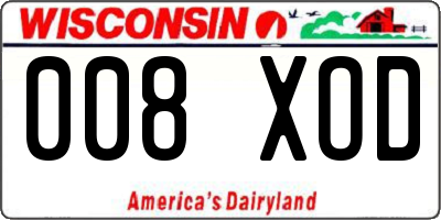 WI license plate 008XOD