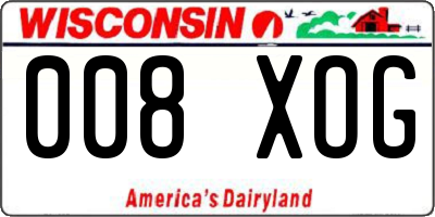 WI license plate 008XOG
