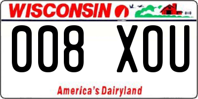 WI license plate 008XOU