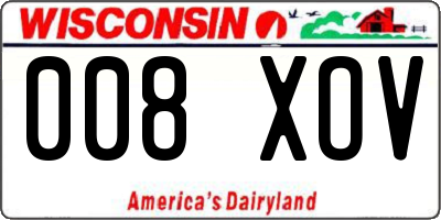 WI license plate 008XOV