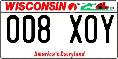 WI license plate 008XOY