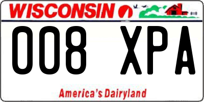 WI license plate 008XPA