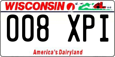 WI license plate 008XPI