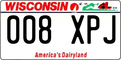 WI license plate 008XPJ