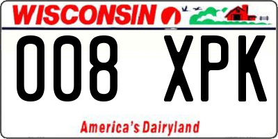 WI license plate 008XPK
