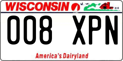 WI license plate 008XPN