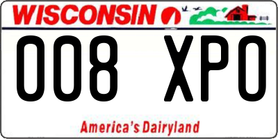 WI license plate 008XPO