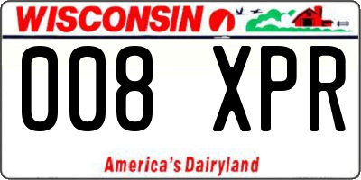 WI license plate 008XPR
