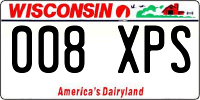 WI license plate 008XPS