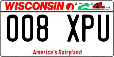 WI license plate 008XPU