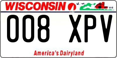 WI license plate 008XPV